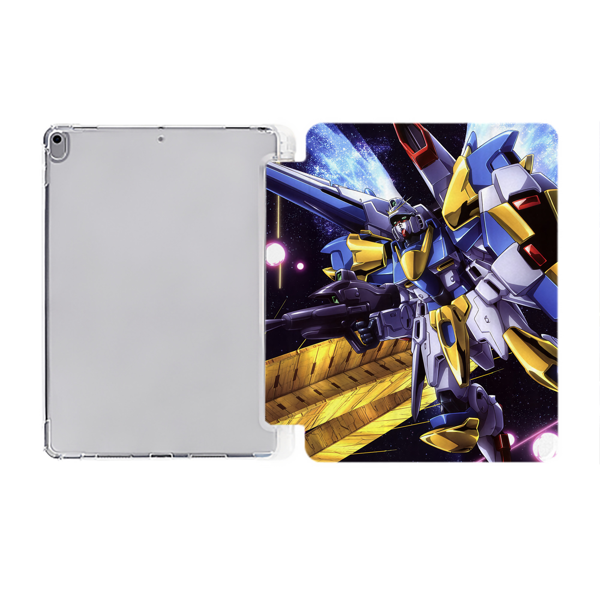 （画像用） 機動戦士ガンダム Mobile Suit Gundam IPad ケース ペン収納付き 三つ折りスタンド PUレザー×シリコン 対応機種9.5/10.5/10.9インチ